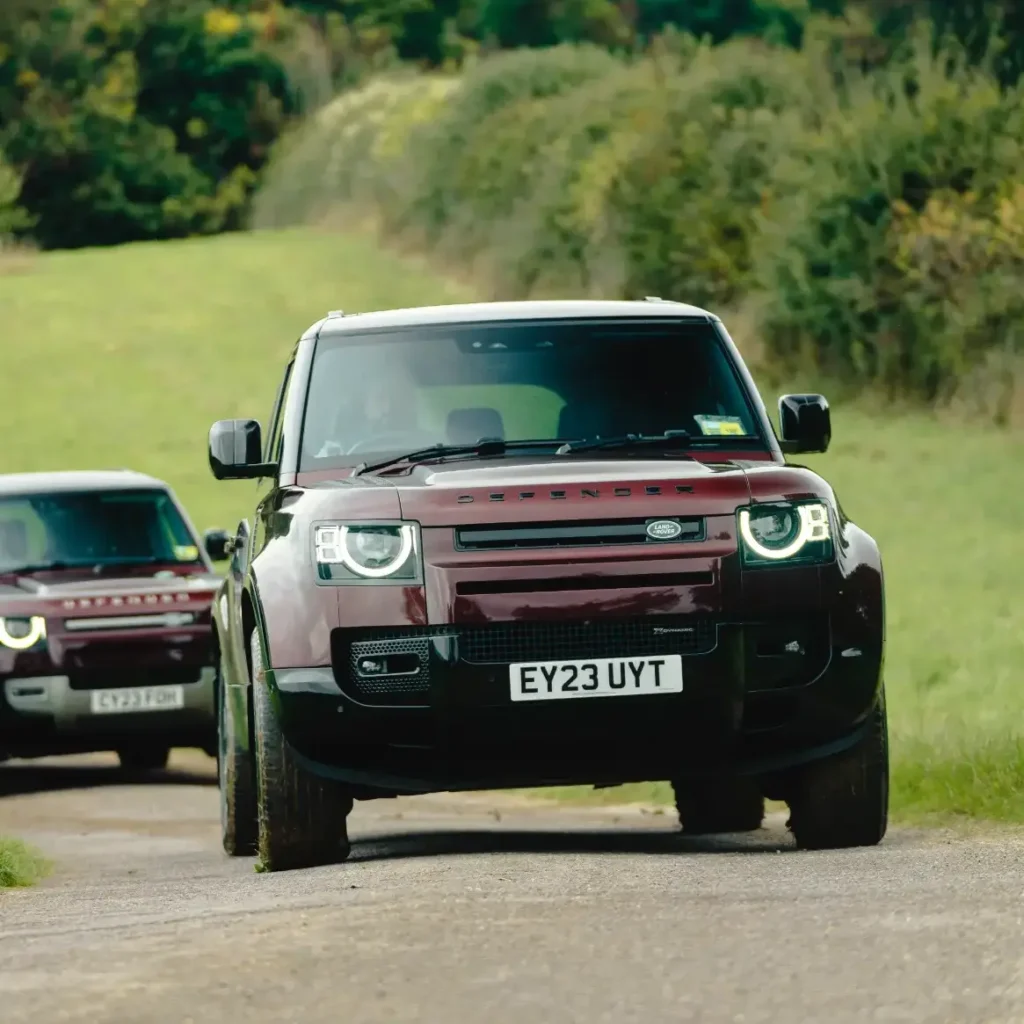 Land Rover Defender as part of our Cotswolds private hire fleet